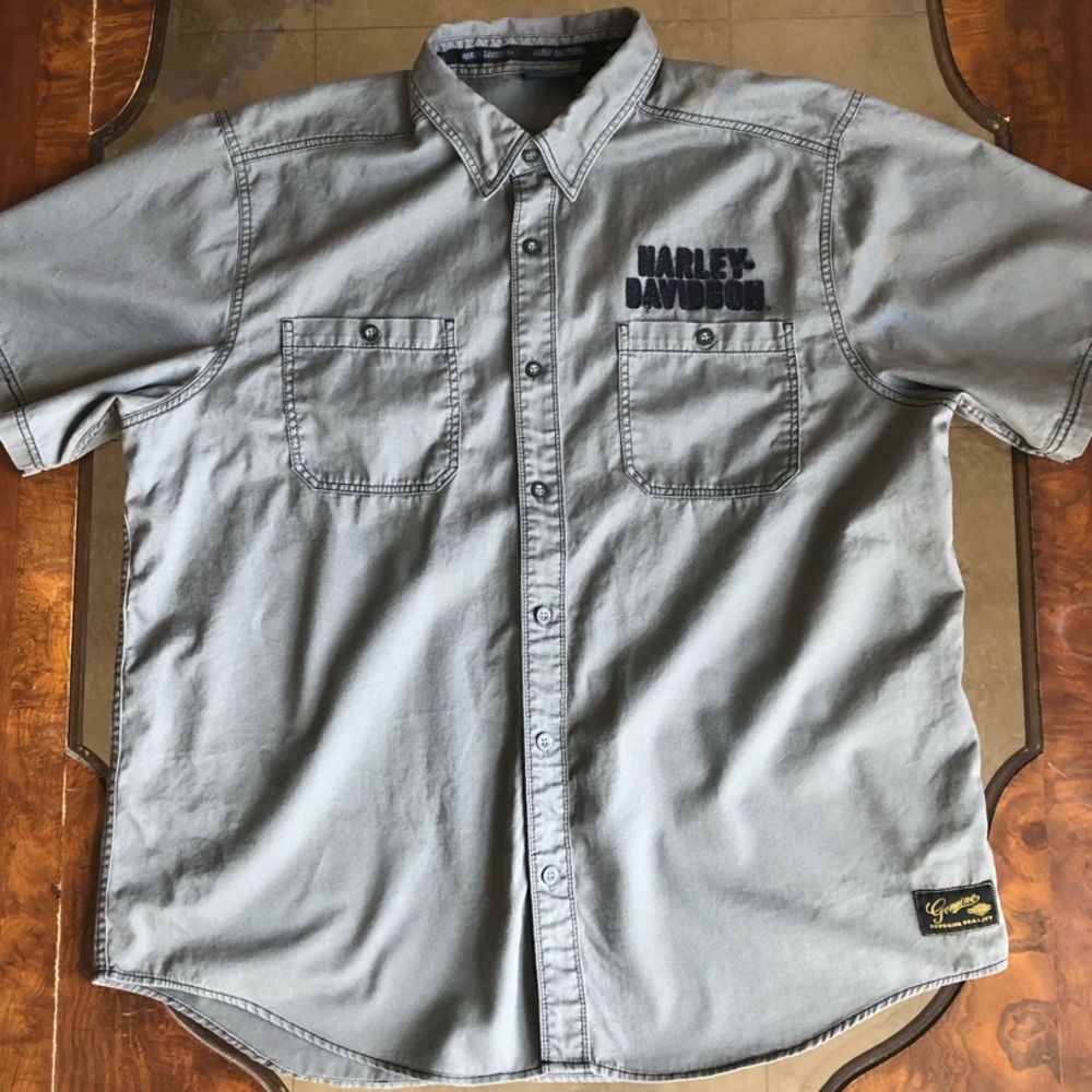 Harley-Davidson Gray Casual Button Down Shirt